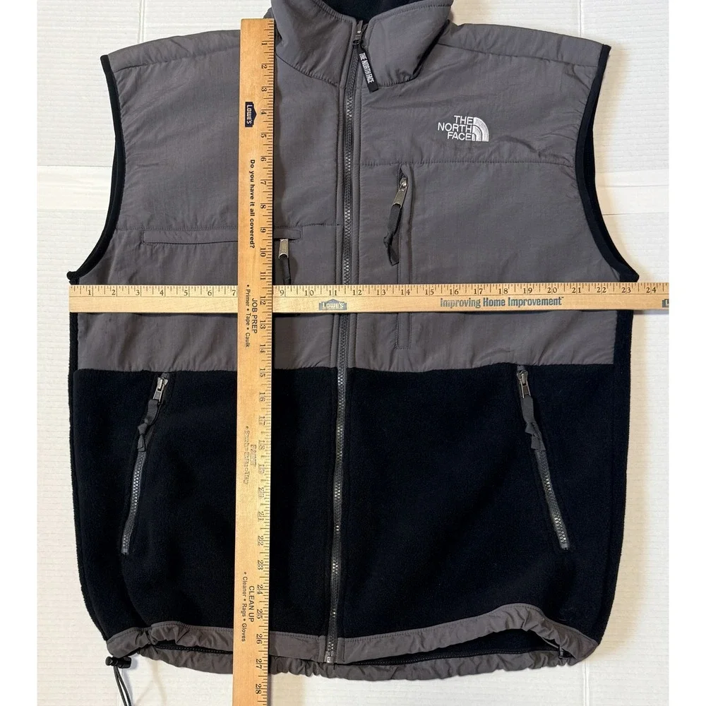 THE NORTH FACE Denali - Men's Polartec Fleece Vest - Grey Black Full Zip - Large